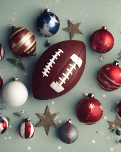 football surrounded by a ornaments