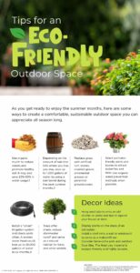 This is an image of the Tips for an Eco-Friendly Outdoor Space flyer.