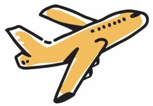 A cartoon image of a plane.