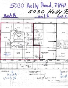 5030 Holly Road Building Floorplan Unit A,B,C